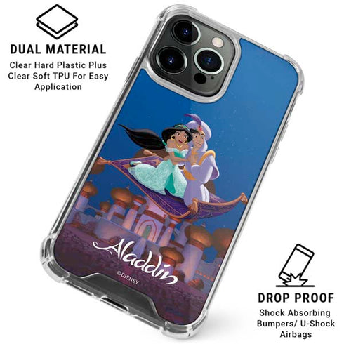 Disney Aladdin and Jasmine Magic Carpet iPhone 16 Pro Clear Case