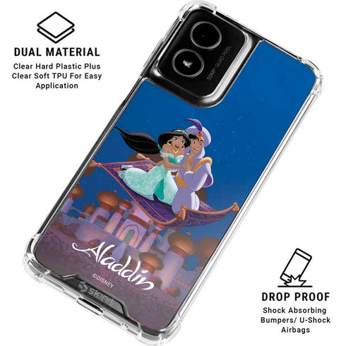 Disney Aladdin and Jasmine Magic Carpet Moto G Power 5G (2024) Clear Case
