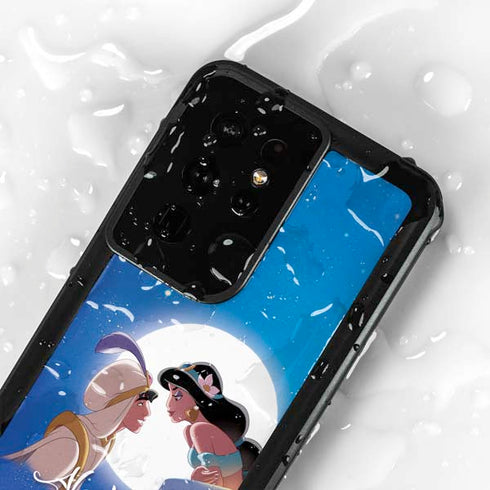 Disney Aladdin and Princess Jasmine Kiss Galaxy S24 Ultra Waterproof Case