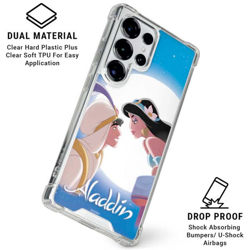 Disney Aladdin and Princess Jasmine Kiss Galaxy S25 Ultra Clear Case