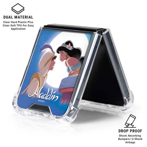 Disney Aladdin and Princess Jasmine Kiss Galaxy Z Flip7 Clear Case