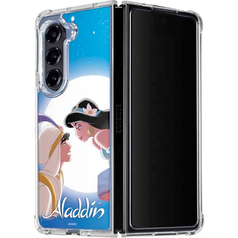 Disney Aladdin and Princess Jasmine Kiss Galaxy Z Fold5 5G Clear Case