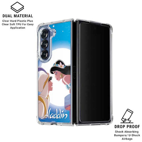Disney Aladdin and Princess Jasmine Kiss Galaxy Z Fold7 Clear Case