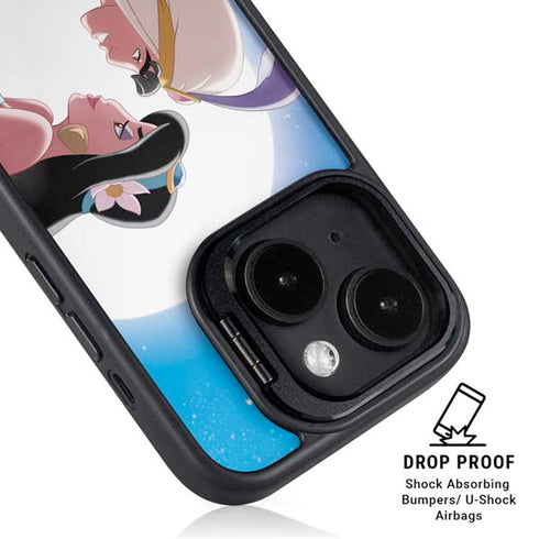 Disney Aladdin and Princess Jasmine Kiss iPhone 15 Plus Kickstand Case