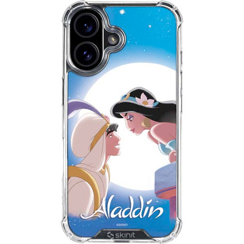 Disney Aladdin and Princess Jasmine Kiss iPhone 16 Plus Clear Case