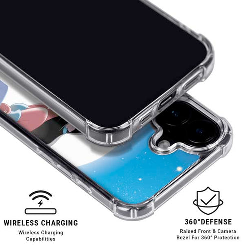 Disney Aladdin and Princess Jasmine Kiss iPhone 16 Plus Clear Case