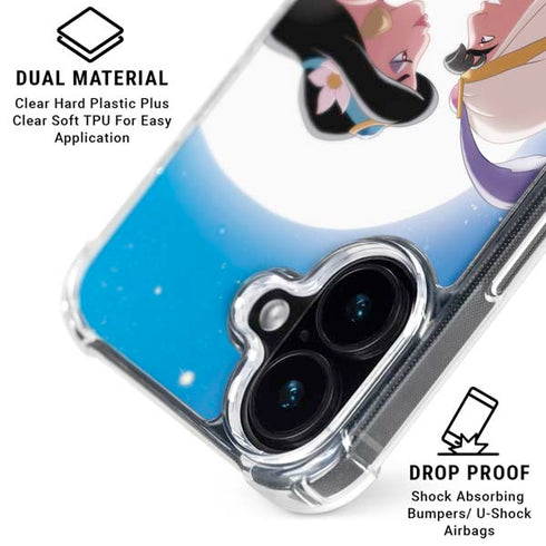 Disney Aladdin and Princess Jasmine Kiss iPhone 16 Plus Clear Case