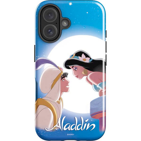 Disney Aladdin and Princess Jasmine Kiss iPhone 16 Plus Impact Case