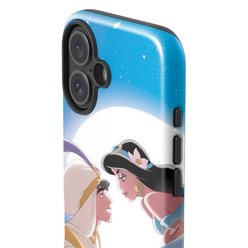 Disney Aladdin and Princess Jasmine Kiss iPhone 16 Plus Impact Case