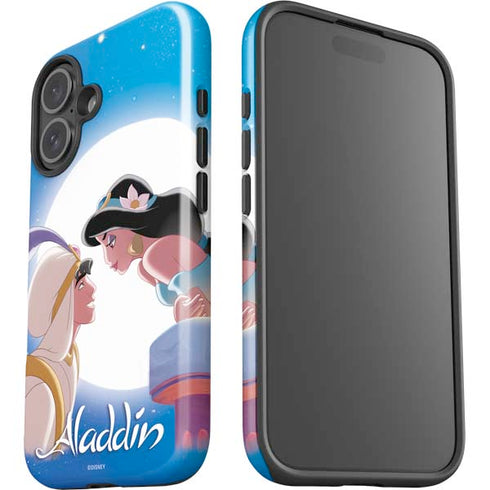 Disney Aladdin and Princess Jasmine Kiss iPhone 16 Plus Impact Case