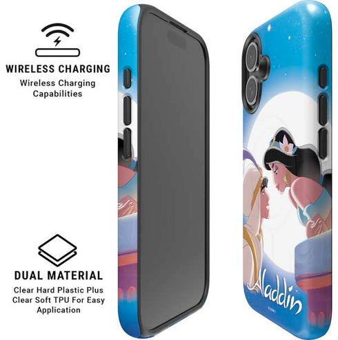 Disney Aladdin and Princess Jasmine Kiss iPhone 16 Plus Magsafe Impact Case