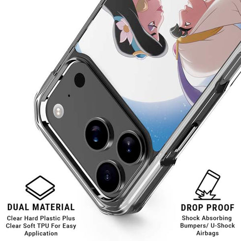 Disney Aladdin and Princess Jasmine Kiss iPhone 18 Pro Clear Case