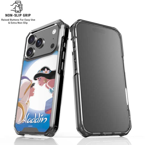 Disney Aladdin and Princess Jasmine Kiss iPhone 18 Pro Clear Case