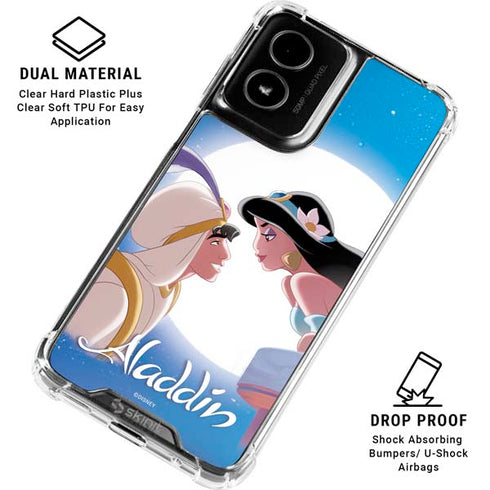 Disney Aladdin and Princess Jasmine Kiss Moto G Power 5G (2024) Clear Case