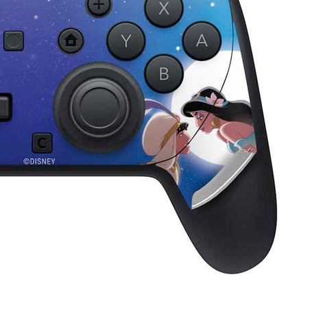 Disney Aladdin and Princess Jasmine Kiss Nintendo Switch 2 (2025) Pro Controller Skin