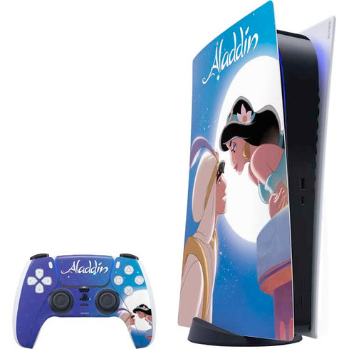 Disney Aladdin and Princess Jasmine Kiss PlayStation PS5 Skins
