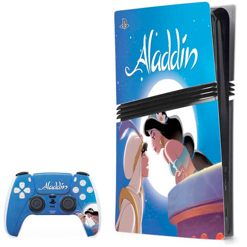 Disney Aladdin and Princess Jasmine Kiss PlayStation PS5 Skins