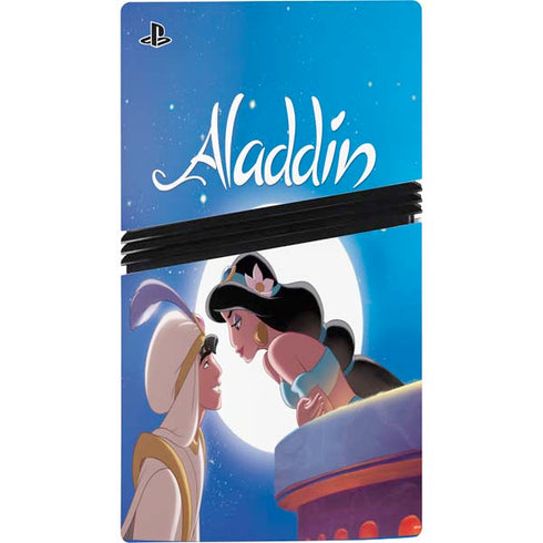 Disney Aladdin and Princess Jasmine Kiss PS5 Pro Console Skin