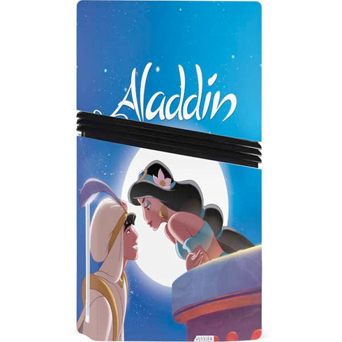 Disney Aladdin and Princess Jasmine Kiss PS5 Pro Disk Console Skin