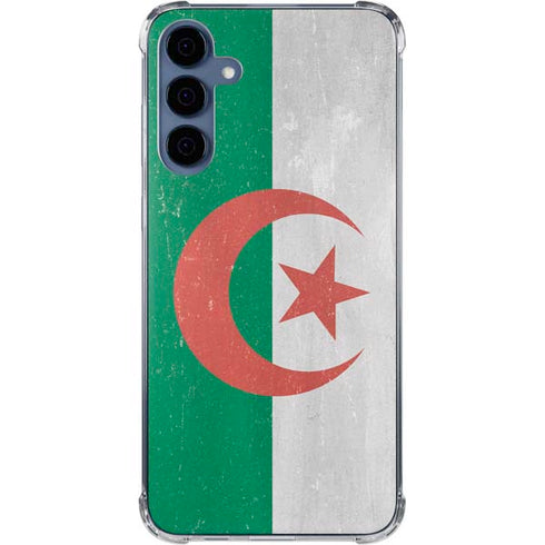 Algeria Flag Distressed Galaxy A35 5G Clear Case