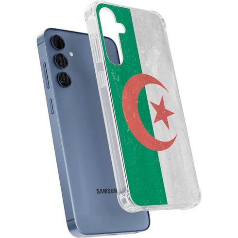 Algeria Flag Distressed Galaxy A35 5G Clear Case