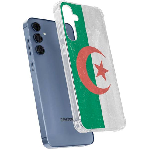 Algeria Flag Distressed Galaxy A55 5G Clear Case