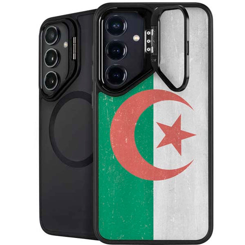 Algeria Flag Distressed Galaxy S25 Kickstand Case