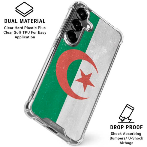 Algeria Flag Distressed Galaxy S26 Plus Clear Case