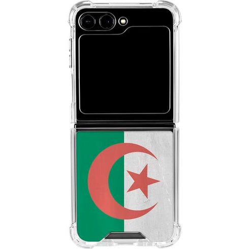 Algeria Flag Distressed Galaxy Z Flip6 Clear Case