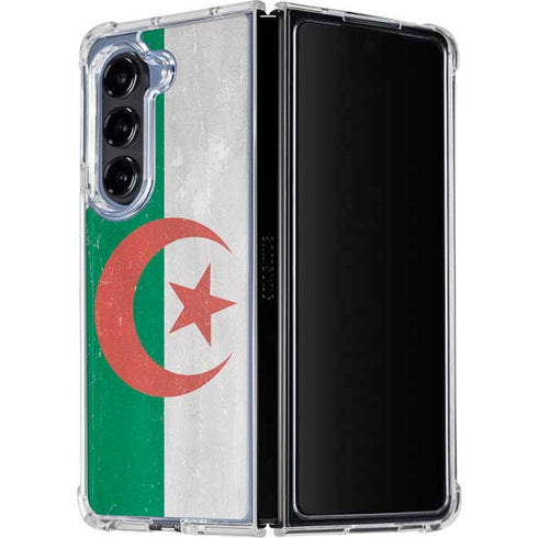Algeria Flag Distressed Galaxy Z Fold5 5G Clear Case