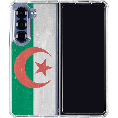 Algeria Flag Distressed Galaxy Z Fold7 Clear Case