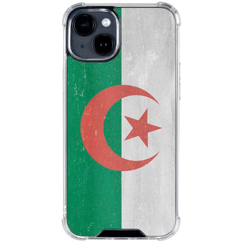 Algeria Flag Distressed iPhone 15 Clear Case