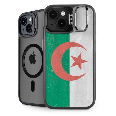 Algeria Flag Distressed iPhone 15 Kickstand Case