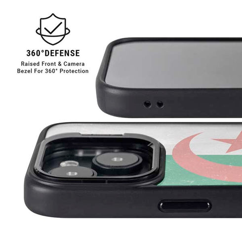 Algeria Flag Distressed iPhone 15 Kickstand Case