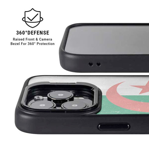 Algeria Flag Distressed iPhone 15 Pro Max Kickstand Case