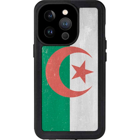 Algeria Flag Distressed iPhone 15 Pro Waterproof Case