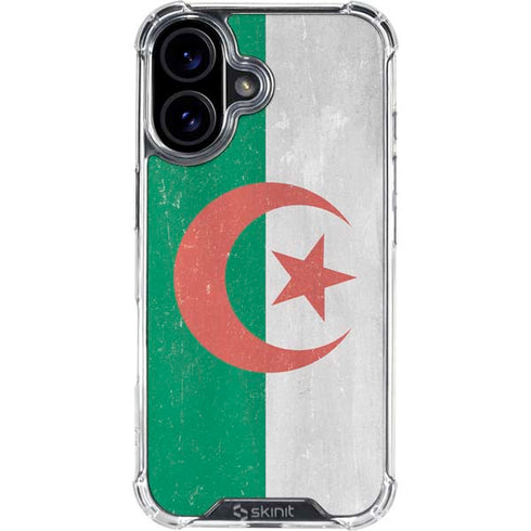 Algeria Flag Distressed iPhone 16 Clear Case