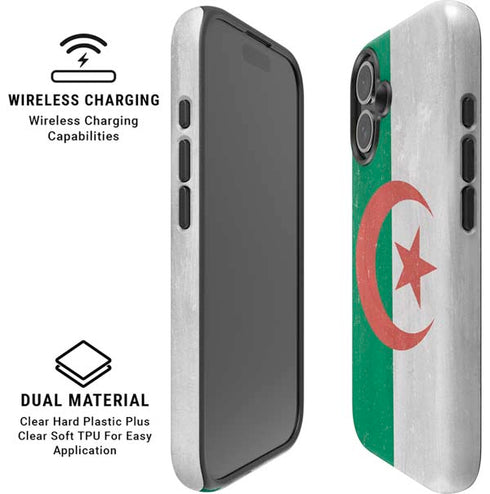 Algeria Flag Distressed iPhone 16 Plus Magsafe Impact Case