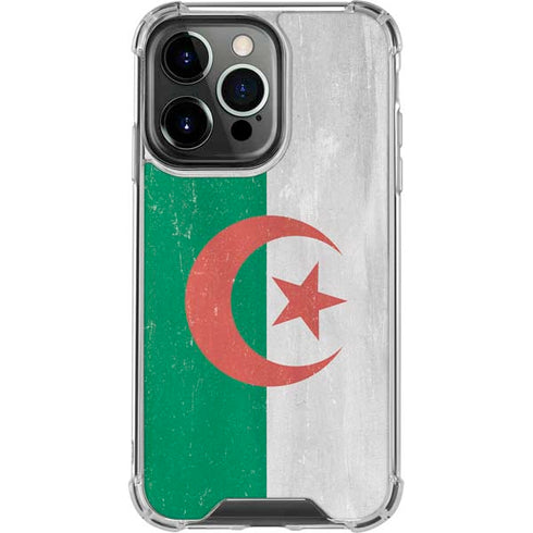 Algeria Flag Distressed iPhone 16 Pro Clear Case