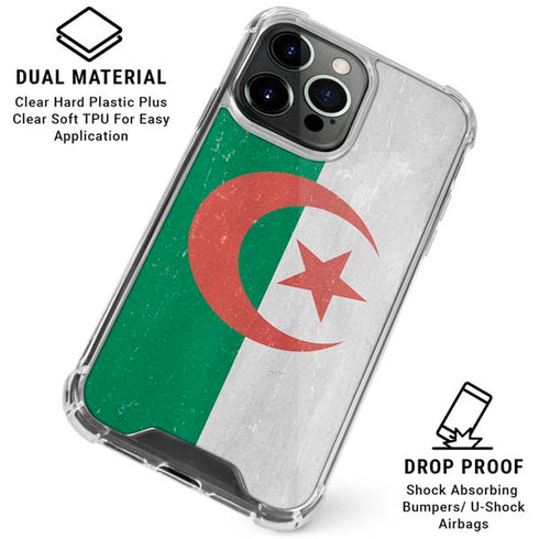 Algeria Flag Distressed iPhone 16 Pro Clear Case