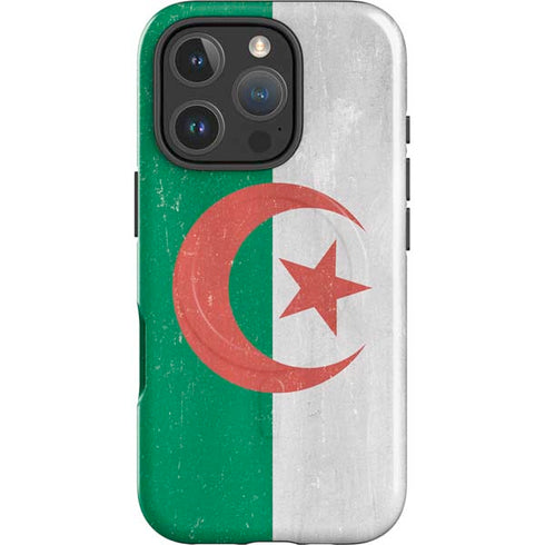 Algeria Flag Distressed iPhone 16 Pro Max Magsafe Impact Case