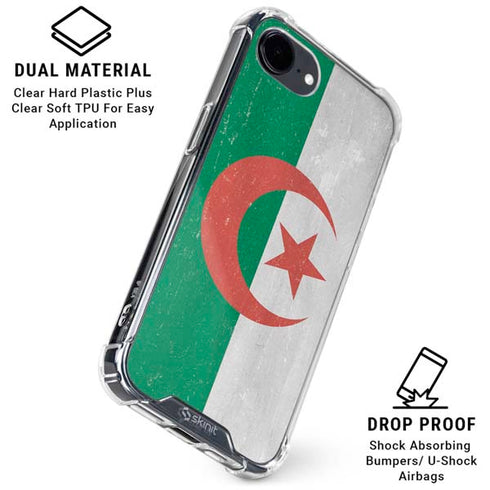 Algeria Flag Distressed iPhone 16e Clear Case