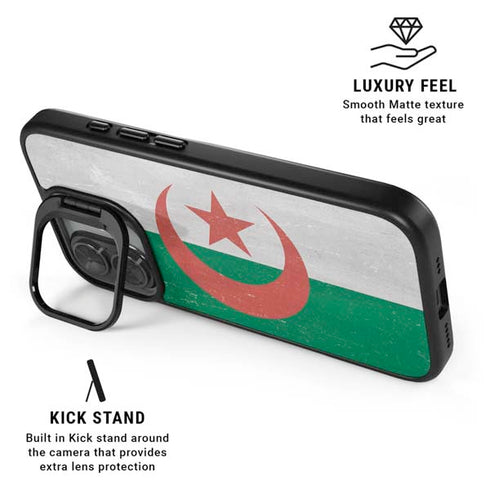 Algeria Flag Distressed iPhone 17 Kickstand Case