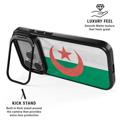 Algeria Flag Distressed iPhone 17 Pro Kickstand Case