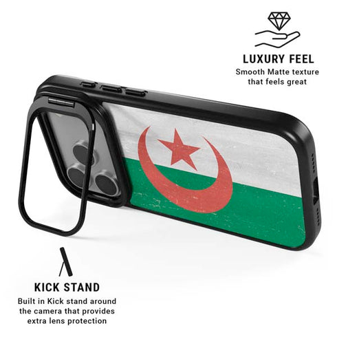 Algeria Flag Distressed iPhone 17 Pro Max Kickstand Case