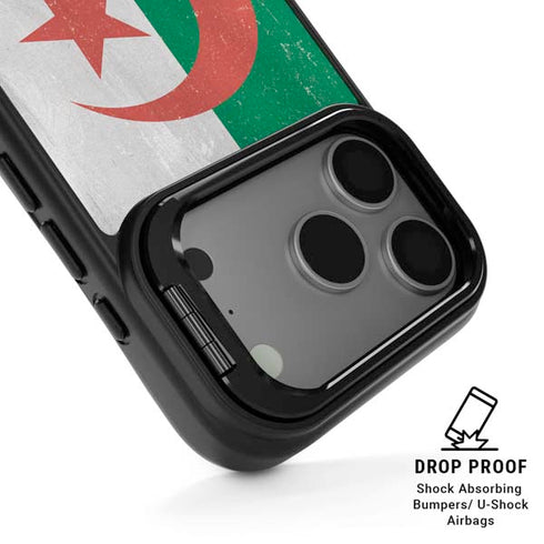 Algeria Flag Distressed iPhone 17 Pro Max Kickstand Case