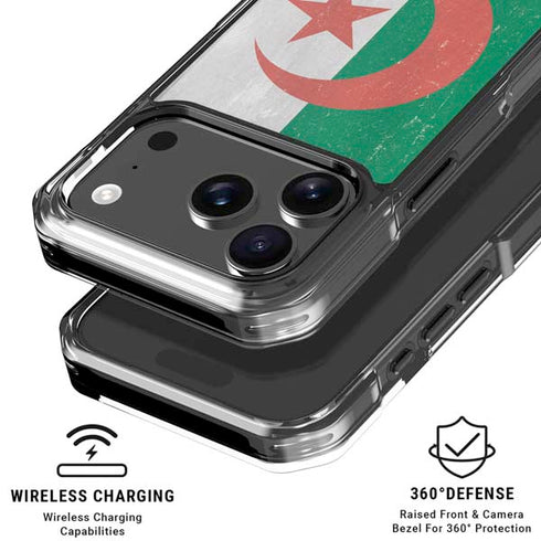Algeria Flag Distressed iPhone 18 Pro Clear Case