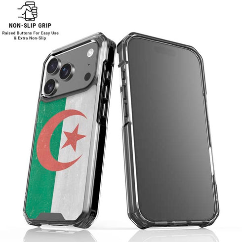 Algeria Flag Distressed iPhone 18 Pro Clear Case