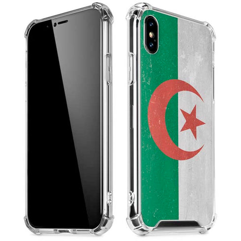 Algeria Flag Distressed iPhone X/XS Clear Case