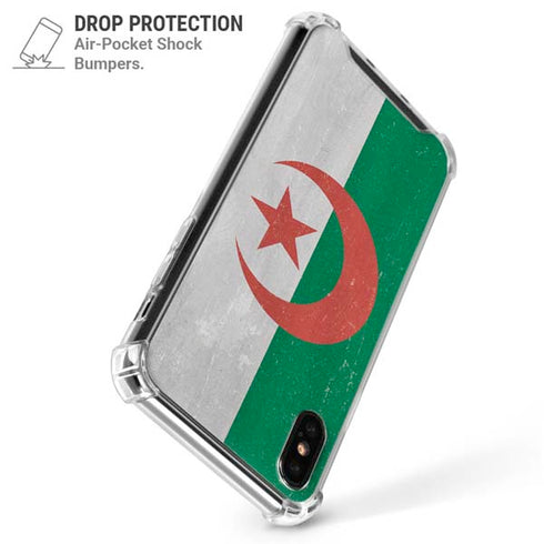 Algeria Flag Distressed iPhone X/XS Clear Case